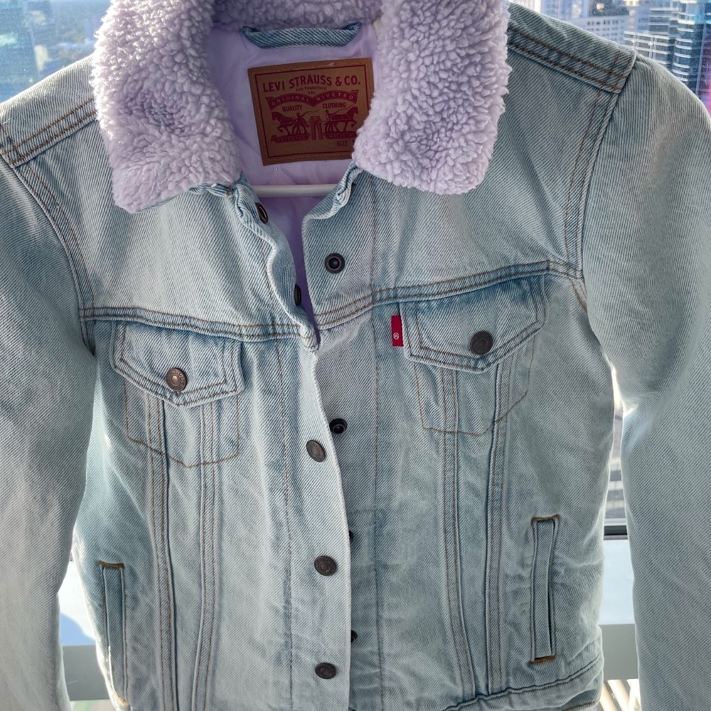 Levi's Lavender Sherpa Lined Jean Jacket I XS